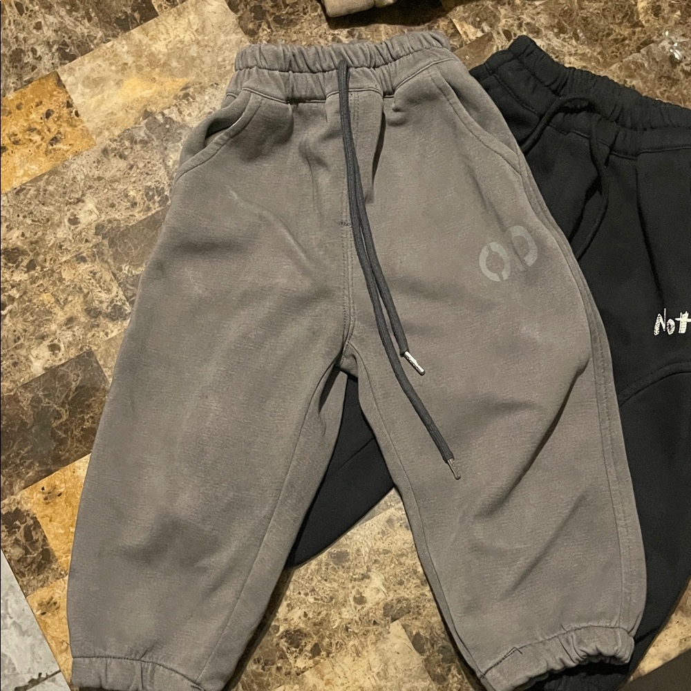 KLFL Kids Cozy Gray and Black Sweatpants - Picture 3 of 8